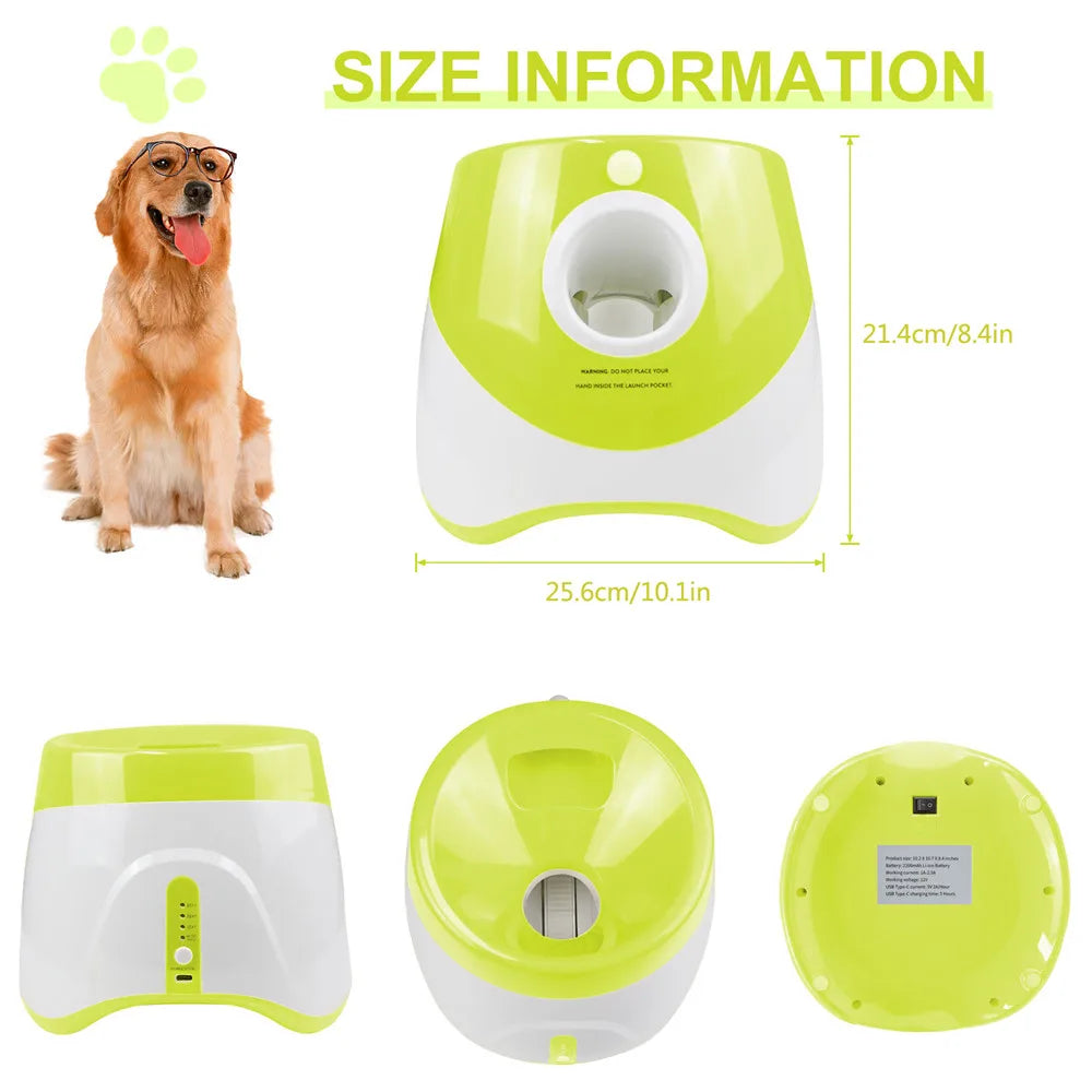 Dog Toys Tennis Launcher Automatic Pet Dogs Chase Toy Pinball Machine Fun Interactive Throw Rechargable Catapult With 3 Ball