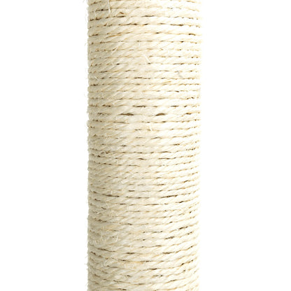 Nobleza Natural Sisal Cat Scratching Post, Cat Scratching Post, Height 80 Cm, Scratching Post for Medium and Large Cats, Stable Base with Hanging Toy Ball and Gray Spring Pompom
