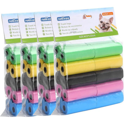 Nobleza Dog Poop Bags, 1200 Leakproof Plastic Bags in 80 Rolls for Easy Cleanup, Extra Thick and Odorless, Ideal for All Dog Sizes, Perfect for Pet Owners on the Go.
