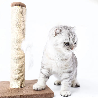 Cat Scratcher Prevents Home Damage - Nobleza, 40 x 25 x 25 cm, Made of Wood and Sisal, Safe and Easy to Clean with Rotating Platform, Ideal Interactive Cat Toy for Indoor Fun
