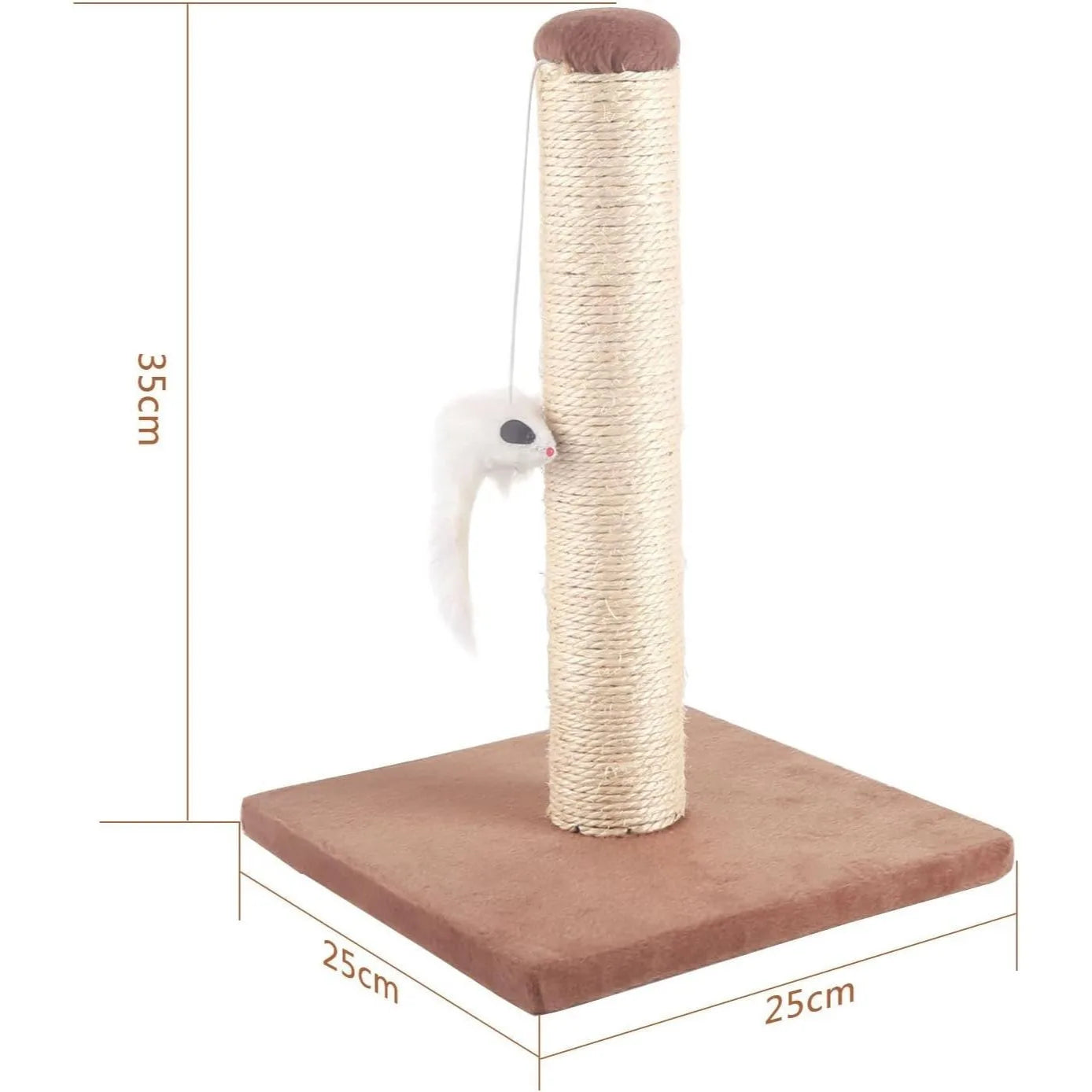 Cat Scratcher Prevents Home Damage - Nobleza, 40 x 25 x 25 cm, Made of Wood and Sisal, Safe and Easy to Clean with Rotating Platform, Ideal Interactive Cat Toy for Indoor Fun