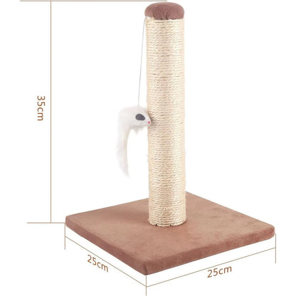 Cat Scratcher Prevents Home Damage - Nobleza, 40 x 25 x 25 cm, Made of Wood and Sisal, Safe and Easy to Clean with Rotating Platform, Ideal Interactive Cat Toy for Indoor Fun