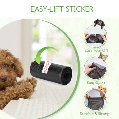 Nobleza Dog Poop Bags, 1200 Leakproof Plastic Bags in 80 Rolls for Easy Cleanup, Extra Thick and Odorless, Ideal for All Dog Sizes, Perfect for Pet Owners on the Go.