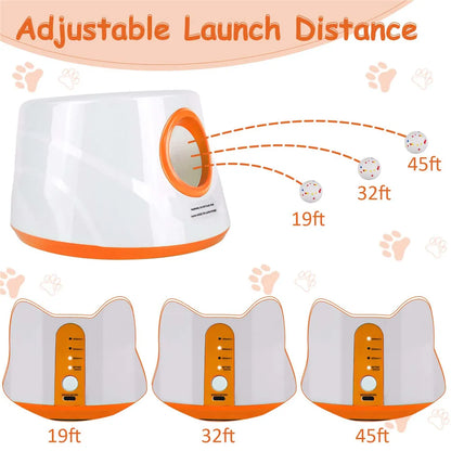 Dog Toys Tennis Launcher Automatic Pet Dogs Chase Toy Pinball Machine Fun Interactive Throw Rechargable Catapult With 3 Ball