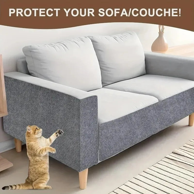60x200cm Self-adhesive Cat Scratcher Sofa Protector Cats Scratcher Pad Board Protection Trimmable Carpet DIY Cat Scratch Mat