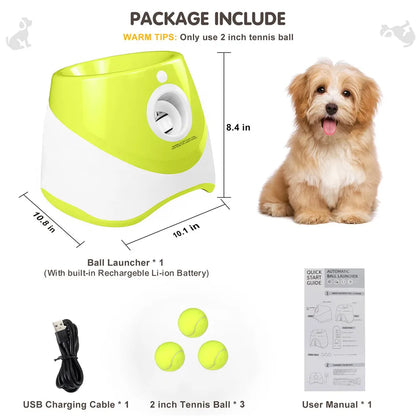 Dog Toys Tennis Launcher Automatic Pet Dogs Chase Toy Pinball Machine Fun Interactive Throw Rechargable Catapult With 3 Ball