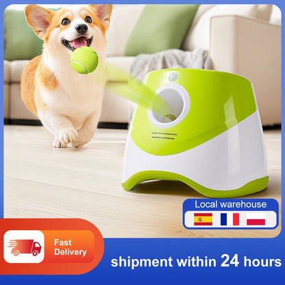 Dog Toys Tennis Launcher Automatic Pet Dogs Chase Toy Pinball Machine Fun Interactive Throw Rechargable Catapult With 3 Ball